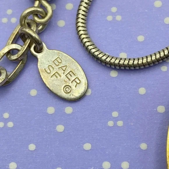 BAER SF Marjorie Baer Mixed Metals Long Brass & Silver Necklace - Picture 10 of 12